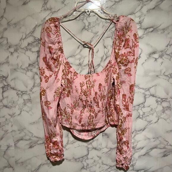 FREE PEOPLE Hilary Printed Top in “Pink Combo” Size XS MSRP $98 - Picture 12 of 13